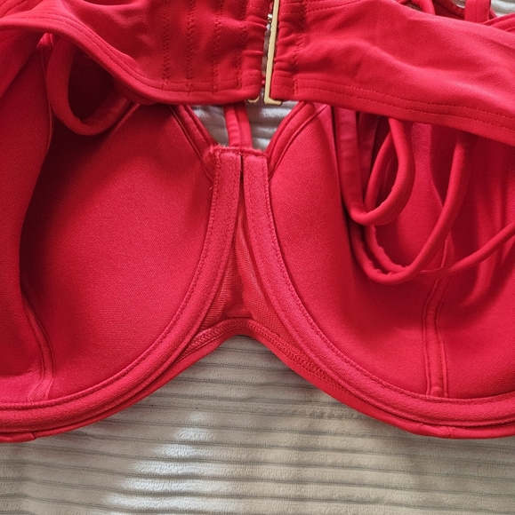 Adore Me Red Strappy Bikini Set 40DD/1XL Bottoms - Picture 12 of 15